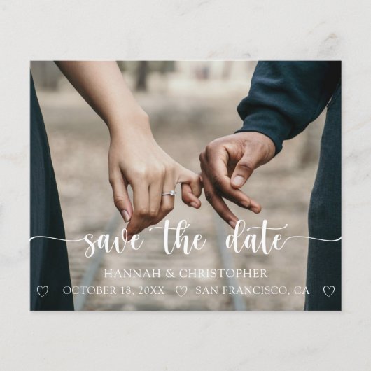 Budget モダン Photo Scriptエレガント日付の保存 (正面)