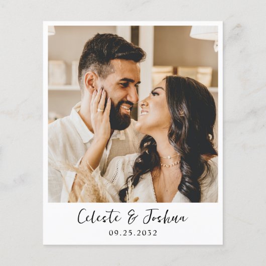 Budget モダン Photo Script Name QRコード結婚s (裏面)