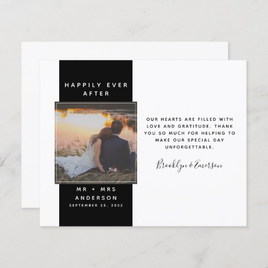 BUDGET モダン Photo's 結婚 Thank You Note (正面/裏面)