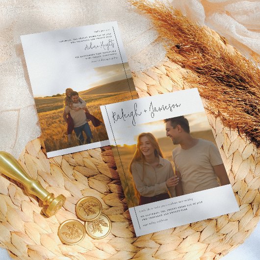 Budget モダン Scriptタイポグラフィ2の結婚写真