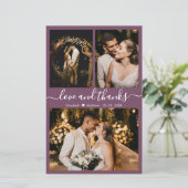 Budget モダン Script写真の結婚サンキューカード (スタンド正面)