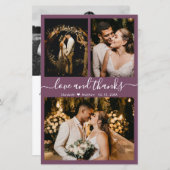 Budget モダン Script写真の結婚サンキューカード (正面/裏面)