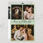 Budget モダン Script写真の結婚サンキューカード (正面/裏面)