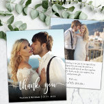 Budget モダン Script写真の結婚サンキューカード<br><div class="desc">バジェットエレガントハンドレモダンタードのスクリプト写真結婚の感謝あなた低い予算の薄いカー手頃ド。スタイリッシュモダン結婚感謝していのタイポグラフィのスクリプトフォントを白で写真に手書き文字「ありがとう」と前面にフル垂直写真を搭載したテンプレート。***ご注意！***予算紙/チラシは紙薄。***より厚い紙の紙をアップグレードする。 ***名前をカスタムするを追加し感謝していてメッセージを送信する。ノートもしを手書きしたい場合は、サンプル文字を削除して宇宙を増やす。もしデザイ救済ンターを連絡お願い！</div>