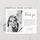 Budget モダン Script結婚の写真サンキューカード (正面/裏面)