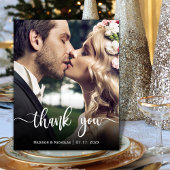 Budget モダン Script結婚の写真サンキューカード