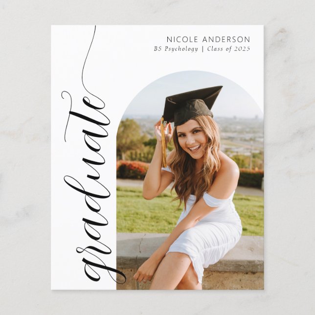 Budget モダン Script Graduate Photo Announcement (正面)