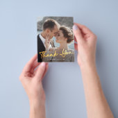 Budget モダン Script Photo's 結婚 Thank You チラシ (手)