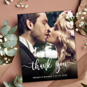 Budget モダン Script Photo's 結婚 Thank You Flyer チラシ