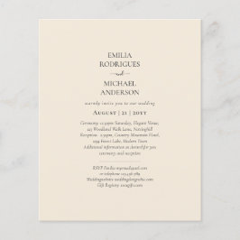 BUDGET ライトベージュ モノクロ ウェディング チラシ