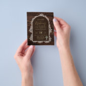 BUDGET ラスティック ウッドランド ウェディング ウッドレース 招待状 チラシ (手)