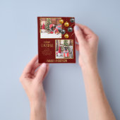 BUDGET 家族 フォト クリスマス グリーティング ゴールド チラシ (手)