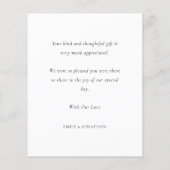 Budget 感謝してい Newlyweds写真の結婚ありがとう (裏面)