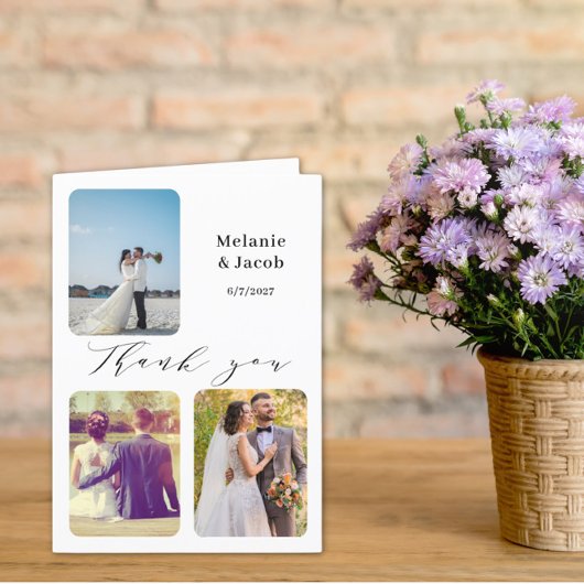 Budget 数々の Photos結婚の折り畳みサンキューカード サンキューカード