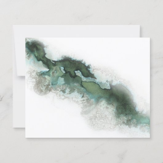 BUDGET/水エレガント色結婚式招待状。 (裏面)