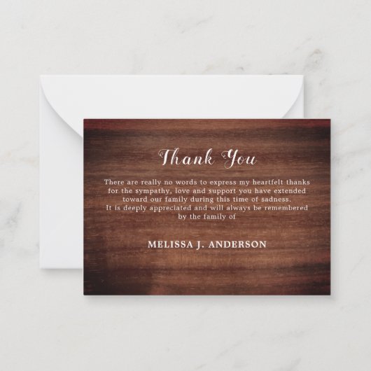 Budget 素朴 3写真追悼式 ノートカード (裏面)