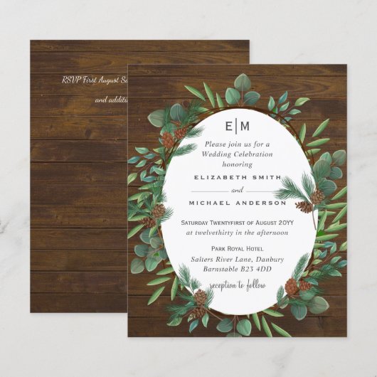 Budget 素朴 Greenery Woodland Wedding Gues (正面/裏面)