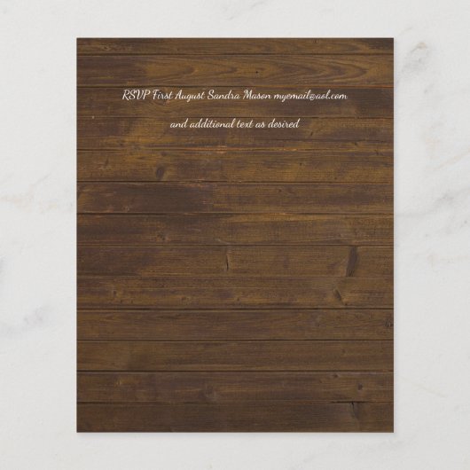 Budget 素朴 Greenery Woodland Wedding Gues (裏面)