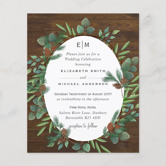 Budget 素朴 Greenery Woodland Wedding Gues (正面)