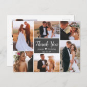 Budget 素朴 Photo Collage結婚's Thank You ポストカード (正面/裏面)
