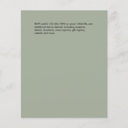 Budget 素朴 Sunflowers BOHO Greenery結婚's Inv (裏面)