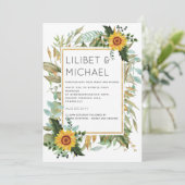 Budget 素朴 Sunflowers BOHO Greenery結婚's Inv 招待状 (スタンド正面)