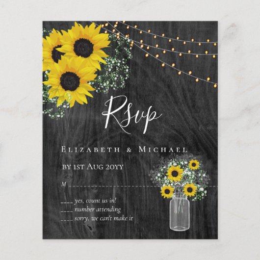 BUDGET 素朴 Sunflowers RSVP結婚's (正面)