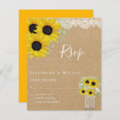 BUDGET 素朴 Sunflowers RSVP結婚's (正面/裏面)