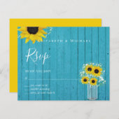 BUDGET 素朴 Sunflowers RSVP結婚's (正面/裏面)