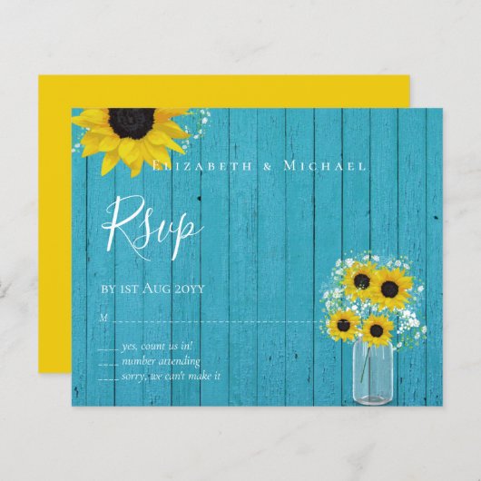 BUDGET 素朴 Sunflowers RSVP結婚's (正面/裏面)