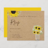 BUDGET 素朴 Sunflowers RSVP結婚's (正面/裏面)