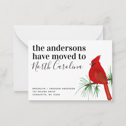 BUDGET（鳥）ショウジョウコウカンチョウノースカロライナ移動発表 ノートカード (正面)