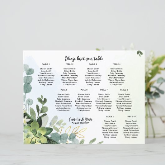 BUDGET 10表の結婚座席表の緑 (スタンド正面)