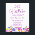 BUDGET 18誕生日パープルワイルドフラワー招待状<br><div class="desc">18かわいらし歳縁どの飾誕生日パーティーの招待状の底。紫、青、黄色、オレンジ色の花は、この節目の誕生日にカラフルと幸せな祝デザインを作成する。そしてモダンシンプル紫書は新鮮なトレンディーtouchを加え保ている。開いた自由な気にレタリングフローはデイジーとバターカップと完璧に一致している。この18回目の誕生日の招待状は、ゲストが受け取ったときに完璧なトーンを設定する。春や夏の誕生日パーティーのための楽しい選択。このアイテムはパープルワイルドフラワーかわいらしコレクションの一部である。18th誕生日の招待スイートとパーティーテーマを簡単に作成するためにそれを使用する。</div>