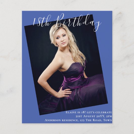 BUDGET 18誕生日写真招待状発表 (正面)