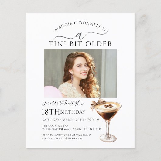 BUDGET 18誕生日Tiniビット古い写真Martini (正面)
