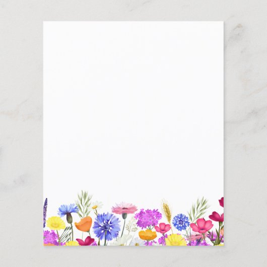 BUDGET 19誕生日パープルワイルドフラワー招待状 (裏面)