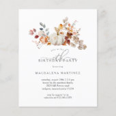 BUDGET 19th誕生日かぼちゃ秋花招待状 (正面)