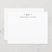 BUDGET 2つのモノグラムガーリースクリプトSwashノートカード (正面/裏面)