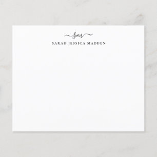 BUDGET 2つのモノグラムガーリースクリプトSwashノートカード