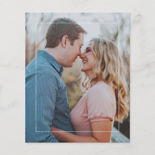 Budget 2の写真の重ねモダン合わせ結婚式招待状 (裏面)