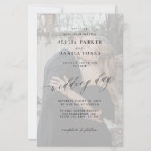 Budget 2の写真の重ねモダン合わせ結婚式招待状 (正面)