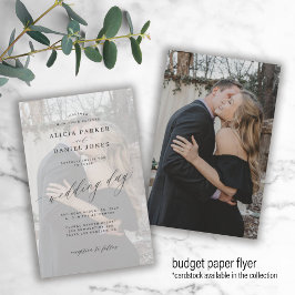 Budget 2の写真の重ねモダン合わせ結婚式招待状 チラシ