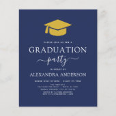 Budget 2022 Graduation Navy Blue金ゴールド写真 チラシ (正面)