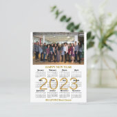 Budget 2023カレンダのビジネスモダン・スクリプト・カード (スタンド正面)