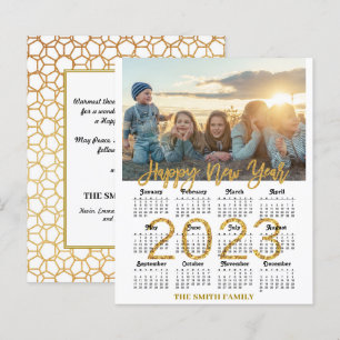 BUDGET 2023カレンダファミリモダンフォトカード