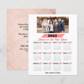 BUDGET 2023カレンダファミリモダンフォトカード (正面/裏面)