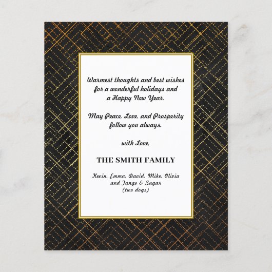 Budget 2023カレンダー写真金ゴールドモダンスクリプトカード (裏面)