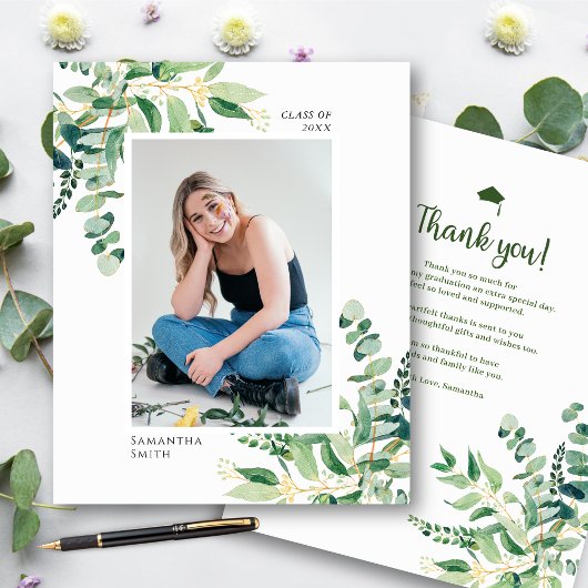 BUDGET 2023 Eucalyptus写真モダンサンキューカード チラシ