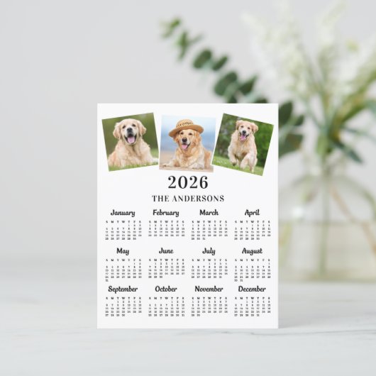 Budget 2026写真パーソナライズされた12か月カレンダー (スタンド正面)